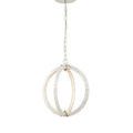 Chandelier hanging from ceiling mount with extended chain shown against white background