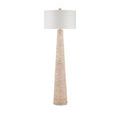 Birdsong Whitewash Floor Lamp with unlit shade and base against a plain white background