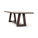 Silverton Dining Table angled view highlighting the sleek A-frame legs and stretcher connection