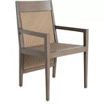 Savannah chair with raffia woven seat instead of cushion, side angle view