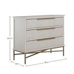 Side angled view of chest showing depth and height with dimension lines of 38x18x33.5 inches