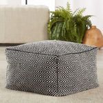 Product Image 2 for Loranca Indoor/ Outdoor Trellis Black/ White Cuboid Pouf from Jaipur 
