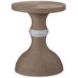 Side view highlighting the rounded contours and the textured horizontal band on the Boden Accent Table