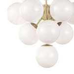 Detailed view of white swirl glass globes cluster with visible swirling glass texture