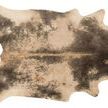 Grand Canyon Beige Ash synthetic rug with irregular cowhide shape and mottled beige and dark ash pattern