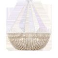 Wychwood Chandelier with sugar white wrought iron frame and swagged sandstone wooden beads wrapped in Kraft paper twine