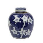 Alternative back angle of mini jar emphasizing flower clusters and lid top