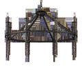 Blackthorn Chandelier bottom view showing the round frame and tapering spiked arms