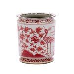 Product Image 4 for Coral Red Orchid Pot Bird Motif from Legend of Asia
