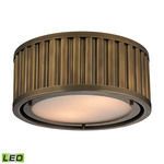 Product Image 1 for Linden Collection 2 Light Flush Mount In Aged Brass from Elk Lighting