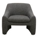 Barrow Rolling Dining Chair in dark gray NeverFear performance boucle with curved back and rolling base