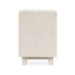 Side view of Reece Nightstand showing smooth light wood panel and straight edges