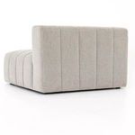 Back view of sandstone Langham channeled sectional highlighting vertical channel detailing
