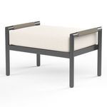 Pietra Ottoman angled view showing rope-wrapped armrests and thick cushioned top