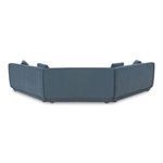 Rear view showing smooth fabric upholstery and clean lines of the sectional's back panels