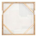 Back view of the painting showing wooden stretcher frame and white canvas reverse