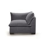 Westwood sectional viewed from right side showing back cushions and armrest