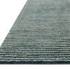 Sunday Ocean / Ivory Rug angled close-up showing texture and pile height of pinstripe wool rug