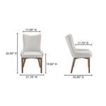 Posta dining chair dimensions illustration with width, height, seat height, and depth measurements in inches