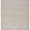 Top-down view of entire rug displaying solid light gray heathered pattern with clean edges