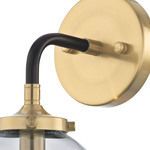 Product Image 2 for Boudreaux 1-Light Wall Lamp in Antique Gold and Matte Black with Sphere-shaped Glass from Elk Lighting