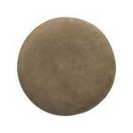 Top-down view of Camino Ottoman showing full circular shape and stitched edge detail