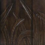 Close-up of intricate carved foliage motif focusing on leaf vein details