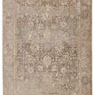 Baptiste Oriental Dark Taupe/Gold Rug with distressed floral medallion pattern in warm taupe, cream, gold, and silver accents