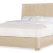 Westwood Queen Panel Bed shown from a slight left front angle emphasizing texture and rounded footboard corners