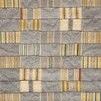 Rectangular Mika Granite / Multi Rug with abstract tribal-inspired block pattern in muted earth tones and textured yarn fo...