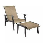 Product Image 1 for Cortland Sling Adjustable Lounge Chair & Ottoman Set from Woodard