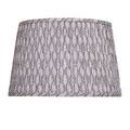 Plume Medium Tapered Lamp Shade viewed at a slight angle, showing soft blue pattern and pleating