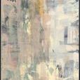 Abstract painting with layered pastel and earthy tones blending soft brushstrokes and textured surfaces