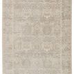 Vintage style Michon rug in gray, cream, and ivory with distressed brocade medallion and metallic accents
