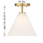 Pendant with dimensional size guide showing adjustable height from 7.75 to 37.25 inches and 10-inch diameter shade
