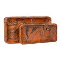 Product Image 3 for Divine Orange Tray, Set of 2 from Currey & Company
