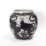 Product Image 3 for Black Porcelain Twisted Flower Open Top Jar from Legend of Asia