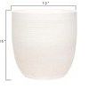Product Image 3 for Large Matte White Embossed Stoneware Planter from Creative Co-Op