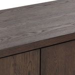 Close-up of top surface showing detailed oak wood grain and smooth finish