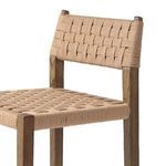 Close-up showing Hamlin Stool woven pattern on backrest and seat from a slight angle