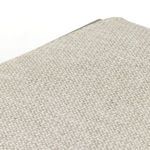 Close-up of textured Olefin fabric cushion with beige and off-white threads