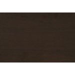 Detailed close-up of the teak wood grain with brown finish