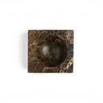 Brown Emperador Square Bowl top view highlighting smooth rounded interior and marble texture