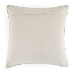 Back of pillow showing smooth neutral cream fabric with hidden zipper closure