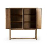 Front of Tamara Cabinet with both doors fully open showing two shelves each.