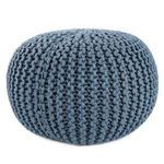 Product Image 1 for Asilah Indoor/ Outdoor Solid Blue Round Pouf from Jaipur