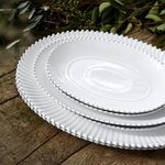 Product Image 2 for Pearl 20'' Scalloped Ceramic Stoneware Oval Platter - White from Costa Nova