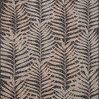 Rectangular power-loomed indoor/outdoor rug with black and natural woven leaf pattern