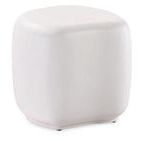 White Pebble End Table with smooth rounded square silhouette made of lightweight glass fiber reinforced concrete