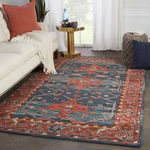 Product Image 2 for Vibe By Cinnabar Handmade Medallion Red/ Blue Rug from Jaipur 
